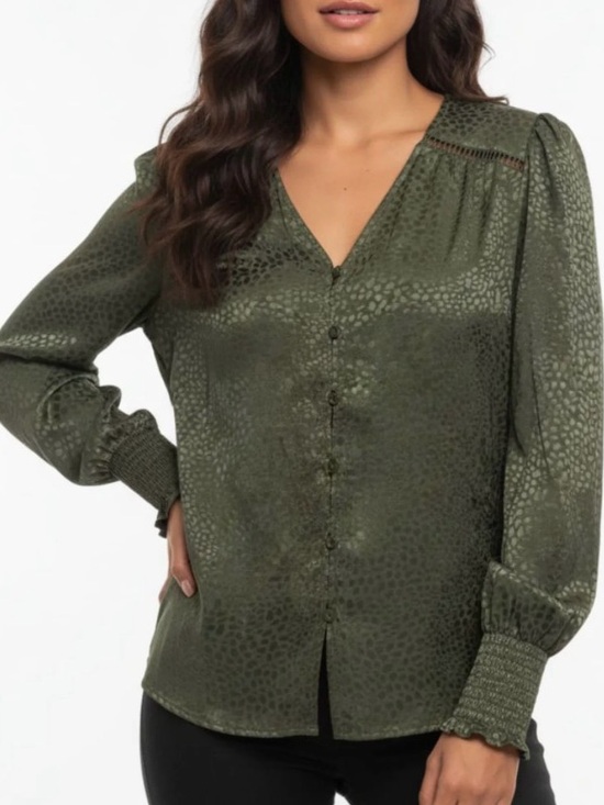 Zac & Rachel Tops - Zac & Rachel Button Down Long Sleeve Blouse in Cyprus - Size XL